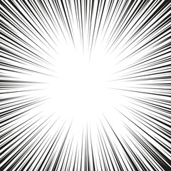Obraz premium Radial lines of speed. Manga. Rays radiating from the center of the composition create the effect of rapid acceleration and visual momentum. Speed lines.