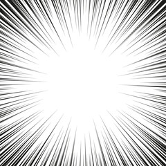 Obraz premium Dynamic radial background. Ray structure with perspective and directional movement. Conveying movement, acceleration, and dynamism in design. Manga. Speed lines.