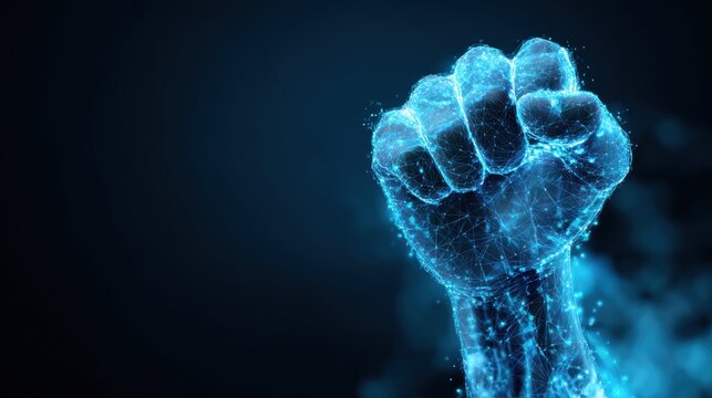 Digital fist power strength and success