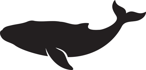 Whale swimming vector icon