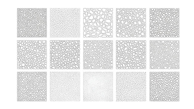 Architectural Ground Surface Hatch Pebble and Aggregate Vector Set for Site Plan Design