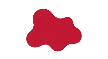 Vibrant red abstract shape on white background