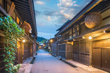 Takayama, Japan at the historic Sannomachi Street