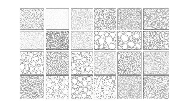Seamless Gravel Texture Pattern Black and White Technical Vector Hatch for Site Plans