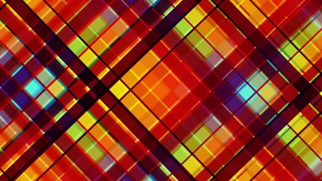 Bold Plaid Pattern with Red Yellow and Blue Squares for Textile Design