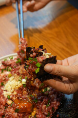 Traditional Korean Beef Tartare Yukhoe