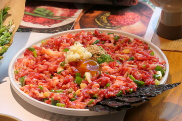 Traditional Korean Beef Tartare Yukhoe
