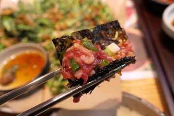 Traditional Korean Beef Tartare Yukhoe