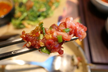 Traditional Korean Beef Tartare Yukhoe