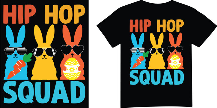 Hip hop squad bunnies graphic with carrot t shirt