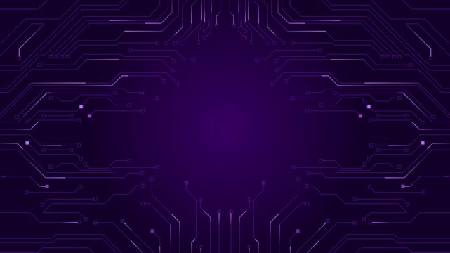 Purple Neon Digital Circuit Loop Animation 4K