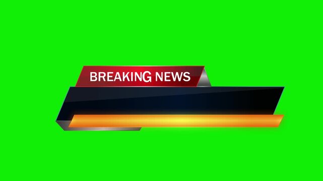 Breaking News Lower Third Animation on Green Screen Background News Graphic Overlay