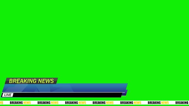 Professional Breaking News Lower Thirds and Ticker Animation on Green Screen  News Broadcast Overlay
