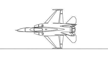 Modern fighter jet outline illustration