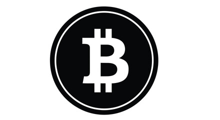 Obraz premium Black and white bitcoin symbol isolated on a plain white background