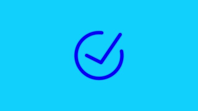 Minimalist check mark animation on black background approved confirmed success choice decision.4k video.