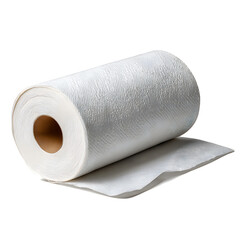 Fototapeta premium Roll of white paper towels with a single sheet partially pulled out