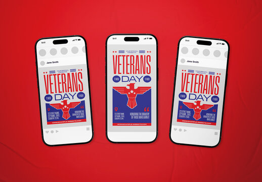 Blue Bold Veterans Day Social Media