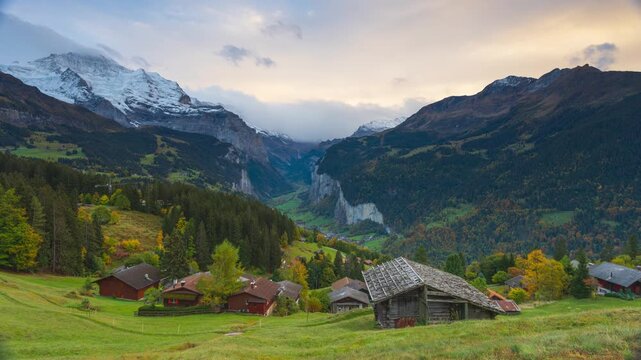 Lauterbrunnen, Switzerland Valley from Wengen