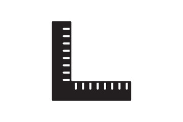 Fototapeta premium Carpenter Square Ruler Silhouette Icon – Measuring Tool Vector