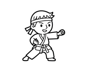 Naklejka premium A young martial artist in action with a focused and determined expression