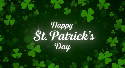 Happy st patrick's day celebration with shamrocks