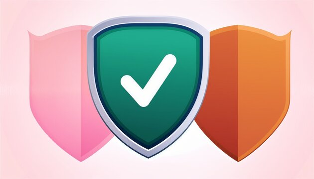 minimalist different shield shapes with chekmark symbol