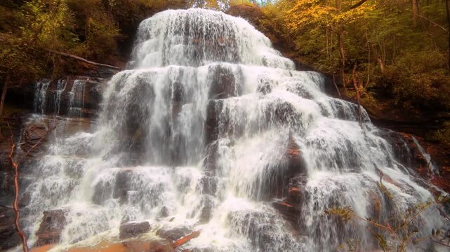 Yellow Branch Falls, Walhalla, South Carolina, USA in the autumn season.