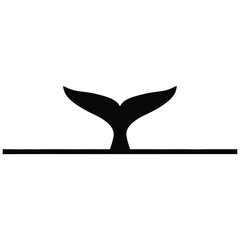 Minimal Whale Tail Silhouette