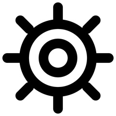 Obraz premium Settings gear icon, minimal line UI symbol, outline vector SVG