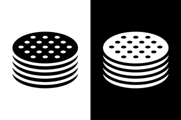 Cookie icon vector. Delicious bitten cookie symbol. vector illustration design black white
