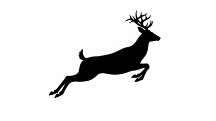 Obraz premium Silhouette of a leaping deer with antlers