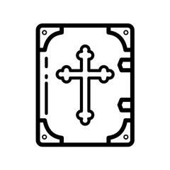 Obraz premium Holy bible with christian cross vector icon