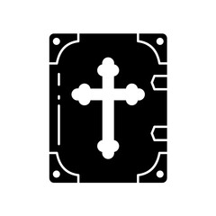 Fototapeta premium Holy bible with christian cross vector icon
