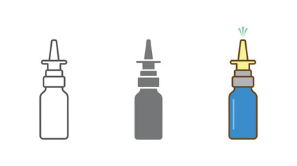 Medical Dropper Bottles with Colored Liquid and Droppers Isolated on White Background