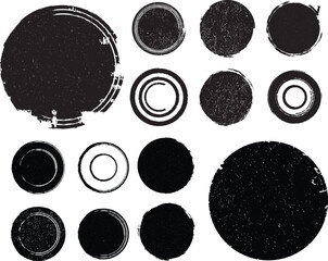Obraz premium Grunge post Stamps Collection, Circles. Banners, Insignias , Logos, Icons, Labels and Badges Set . vector distress textures.blank shapes. 