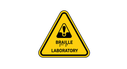 Obraz premium Braille Laboratory Warning Sign: Accessibility and Safety Notice for Visually Impaired Individuals
