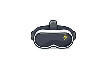 Obraz premium Virtual reality goggles with a lightning symbol for immersive gaming