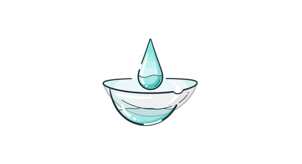 Fototapeta premium Clear Water Droplet Falling Into a Glass Bowl with a Minimalist Artistic Design