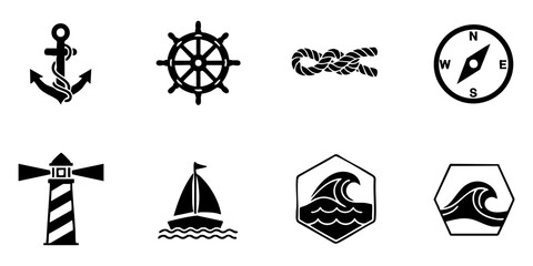Nautical and Marine Themed Vector Icons Set © Maksym cvc