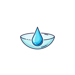 Fototapeta premium Conceptual Illustration Depicting a Contact Lens with a Water Droplet Symbolizing Vision Clarity