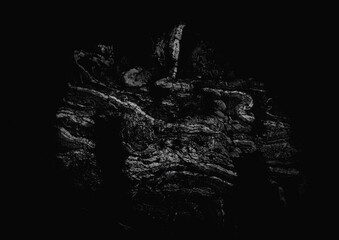 ゴーレムをイメージした抽象水墨障壁画　壁紙