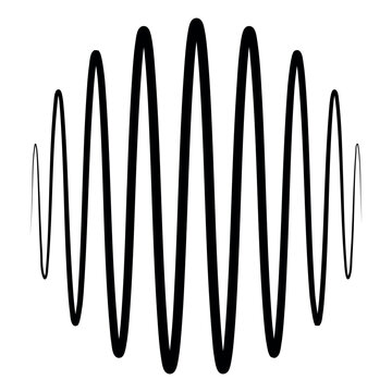 Circle sinusoidal amplitude modulation wave form signal radio