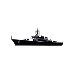 Navy Ship Silhouette Illustration. © Maliha