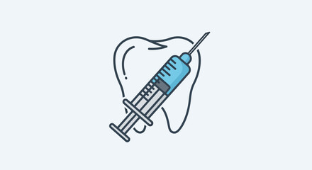 Dental Injection Illustration Depicting Tooth Treatment And Pain Relief Procedures