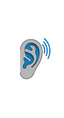 Depicting Auditory Perception: A Detailed Illustration of the Human Ear and Sound Waves