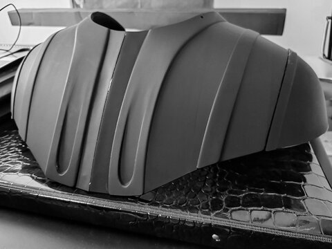 Rome, Italy - February 28, 2026, a version of Darth Vader's famous chest plate, technically known as the chest control panel or life support chest box.