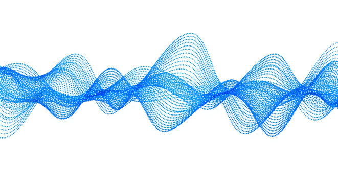 Abstract blue dot wave pattern