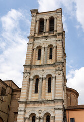 Fototapeta premium Bell tower of San Giorgio's cathedral, Ferrara, Italy