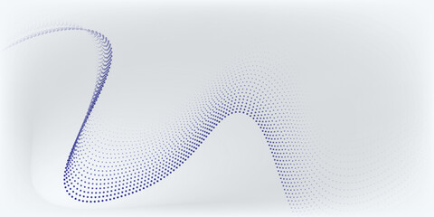 Wave line of flowing particles abstract vector background  smooth curvy shape dots  shape dots blended mesh  futuristic point good